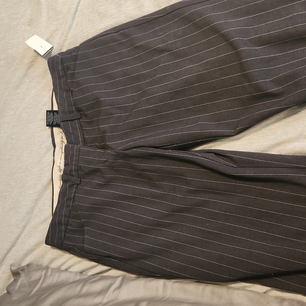 grey striped dress pants